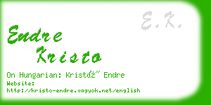 endre kristo business card